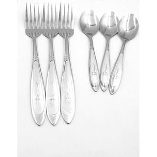Set De 6 Tenedores Y 6 Cucharas Cafeteras Trebol Acero Inox Set De 6 Tenedores Y 6 Cucharas Cafeteras Trebol Acero Inox