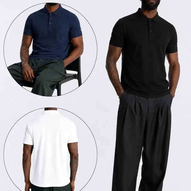 Kit 3 Camisa Masculina Malha Fria Polo Tech Manga Curta