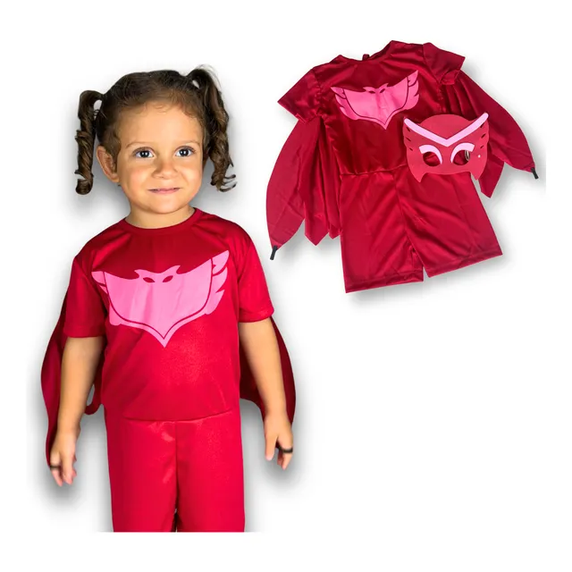 Fantasia Pj Masks Infantil Curujita Para Menina Com Máscara 