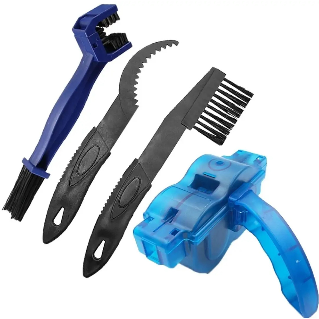 Kit Escovas Limpeza Bicicleta E Maquina Limpar Corrente 4 Pç Kit Escovas Limpeza Bicicleta E Maquina Limpar Corrente 4 Pç