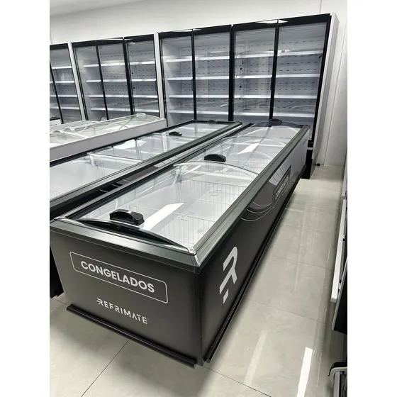 Isla De Congelación Vanguard Vidrio Curvo De 3m De Largo