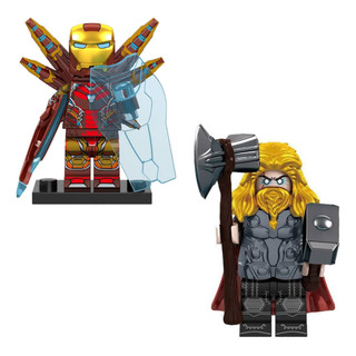 Kit 2 Bonecos Legos Vingadores Super Heróis Ação Marvel Kit 2 Bonecos Legos Vingadores Super Heróis Ação Marvel