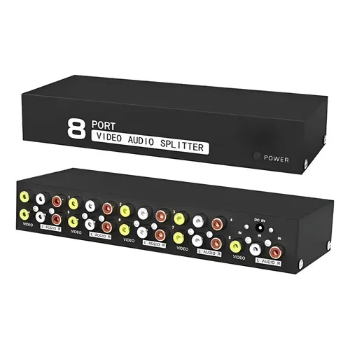 Splitter Rca Audio Video Composto 1x8 Distribuidor | Frete grátis