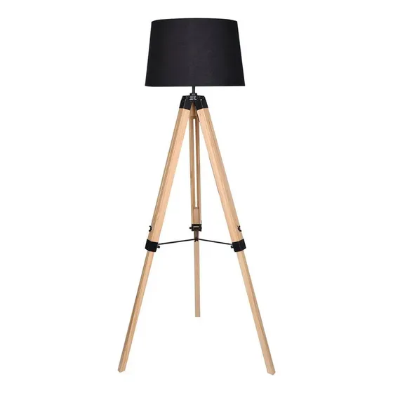 Lampara De Pie Tripode 1 Luz Negra 