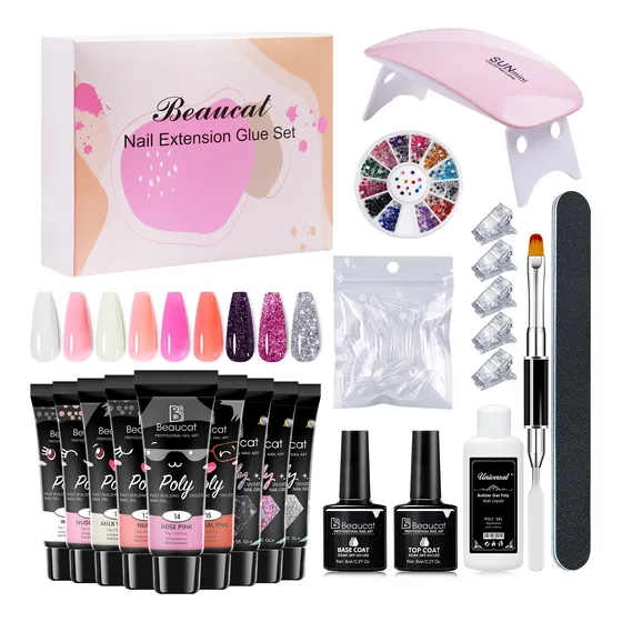 Kit Para De Uñas Polygel Completo Acrilicas Beaucat 18 Pcs