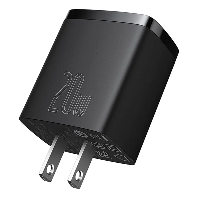 Cargador Rápido Compacto, 20w, Usb-c Y Usb-a, Baseus