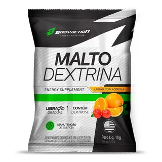 Malto Dextrina 1kg - Bodyaction Sabor Laranja Com Acerola Laranja Com Acerola