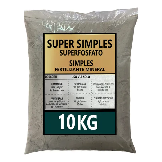 Adubo Super Simples 10kg Fertilizante Superfosfato Uso Geral