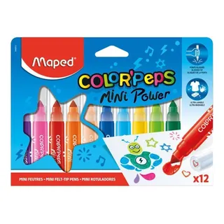 Caneta HidrogrĂĄfica Color Peps Mini Jumbo Com 12 Cores Maped Caneta HidrogrĂĄfica Color Peps Mini Jumbo Com 12 Cores Maped