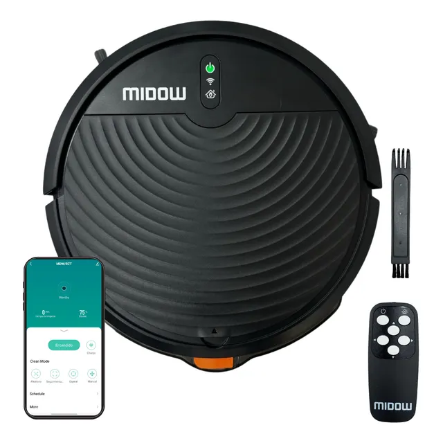 Aspiradora Robot Midow Wifi Smart Trapeador 3 Modos Limpieza Base Recarga Automatica