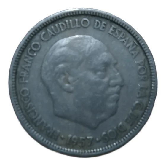 Moeda 5 Pesetas Espanha 1957