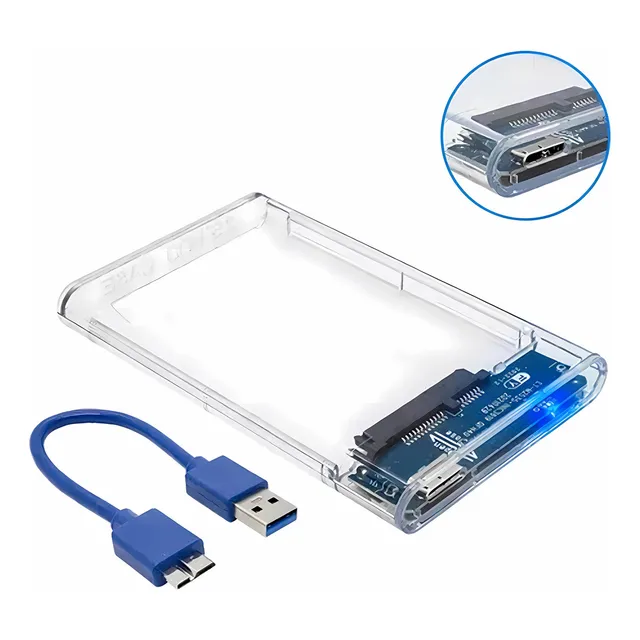 Caja Externa Para Disco Duro 2.5 Usb3.0 Transparente