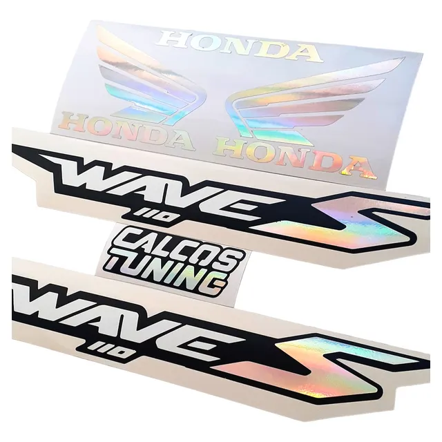 Kit Calcos Honda Wave 110s 2021 . Tornasolado