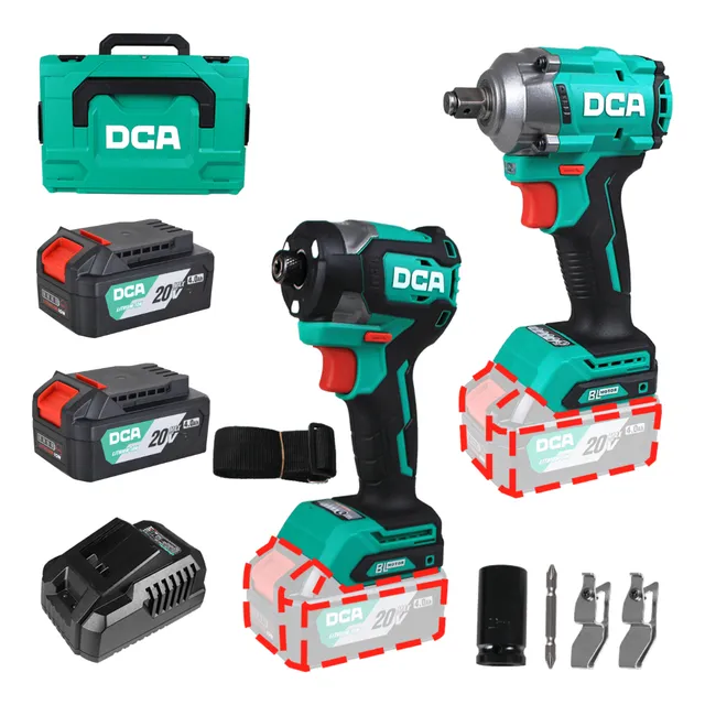 Combo Llave + Destornillador D Impacto 20v Brushless 2x4.0ah