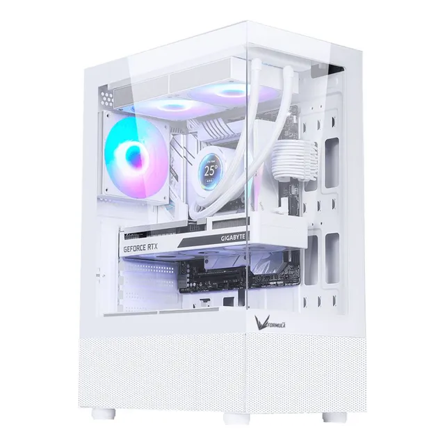 GABINETE MID TOWER FORMULA V CRYSTAL Z1+ BLANCO 3 FAN