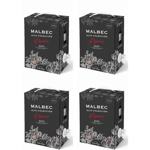 Vino Piedra Negra Malbec Bag In Box Organico Caja 4x3lts