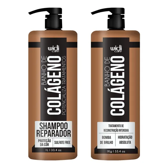 Shampoo E Tratamento De Reconstrução Colágeno 1litro Widi