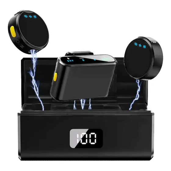Micrófono Solapero Inalámbrico Profesional Dualmagnetic Sx40 Color Negro | Cuotas sin interés