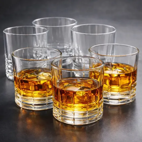 Jogo 6 Copos Whisky Vidro Drinks Transparente Uisque 340ml Koper