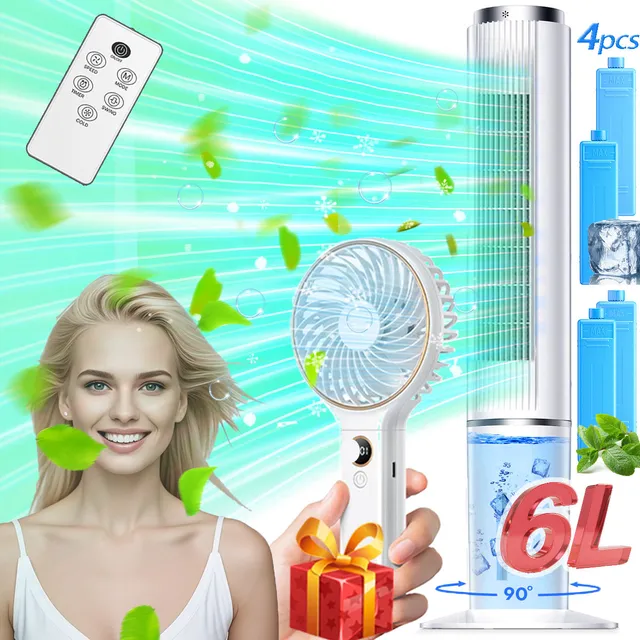 Censtech Aire Acondicionado Portatil, Torre De Enfriamiento Del Aire, Control Remoto Y Pantalla Led, Control De Oscilación De 70°, Temporizador De 12 Horas, 4 Modos Y 3 Velocidades, Oficina Y Casa