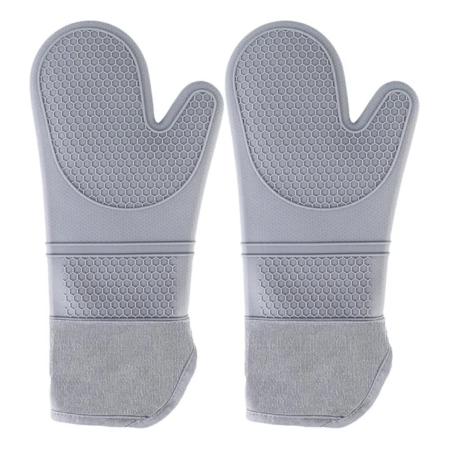 1 Par Guante Horno Silicona Extralargo Resistente Al Calor