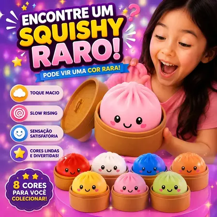 Squishy Dumpling Surpresa Bolinho Antiestresse Viral Tik Tok Cor Surpresa