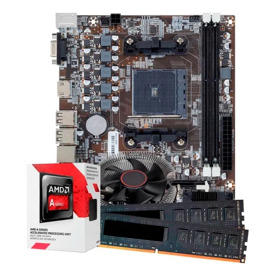 Kit Upgrade Amd A6-7480 + Cooler + Placa Mae Fm2 + 16gb Ddr3
