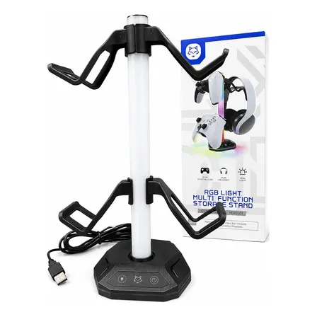Soporte Gamer Rgb Audífonos Controles Usb C