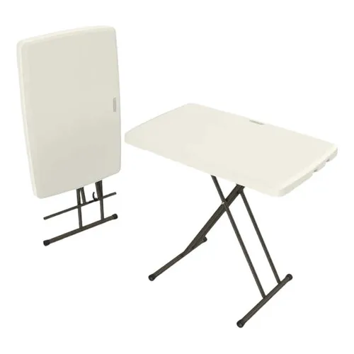 Mesa Personal Plegable Lifetime Altura Ajustable 76x50 Cm Color Blanco