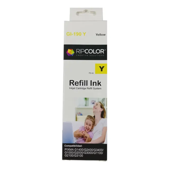 Tinta Ripcolor Compatible Canon Amarillo Gi-190y