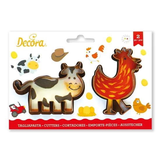 Cortador De Galleta Fondant Vaca Y Gallina