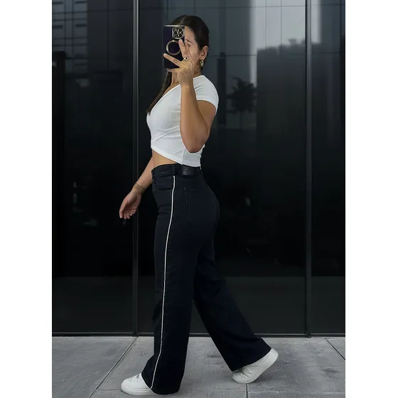 Jean Wide Leg Pierna Ancha Gris Nevado- Lou Jeans