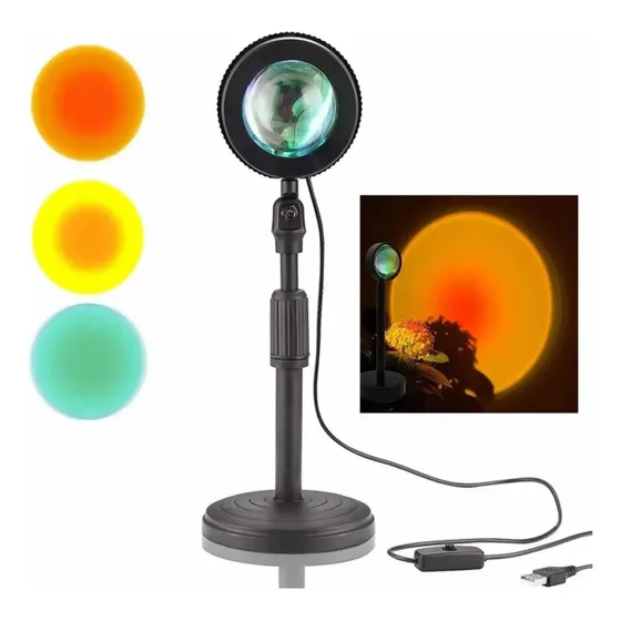 Lampara Velador Proyector Atardecer Rgb 360o Sunset Control