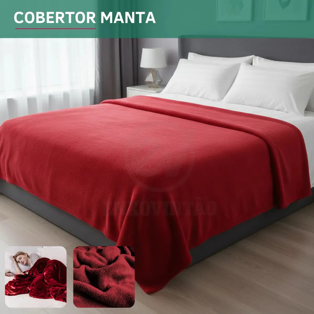 Cobertor Microfibra Soft Casal Veludo Quentinho Antialérgico Toque Macio Resistente Confortável Luxo Cor Vermelho Liso Cobertor Microfibra Soft Casal Veludo Quentinho Antialérgico Toque Macio Resistente Confortável Luxo Cor Vermelho Liso