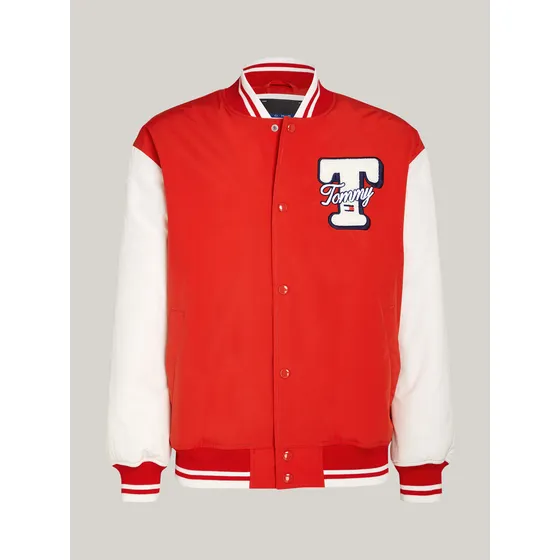 Chaqueta Roja Letterman De Estilo Universitario Tommy Jeans
