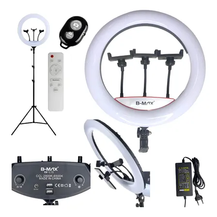 Ringlinght Led Luz Estudio Profissional Grande Tripe 210m 110v/220v (bivolt) Preto 3 Opções