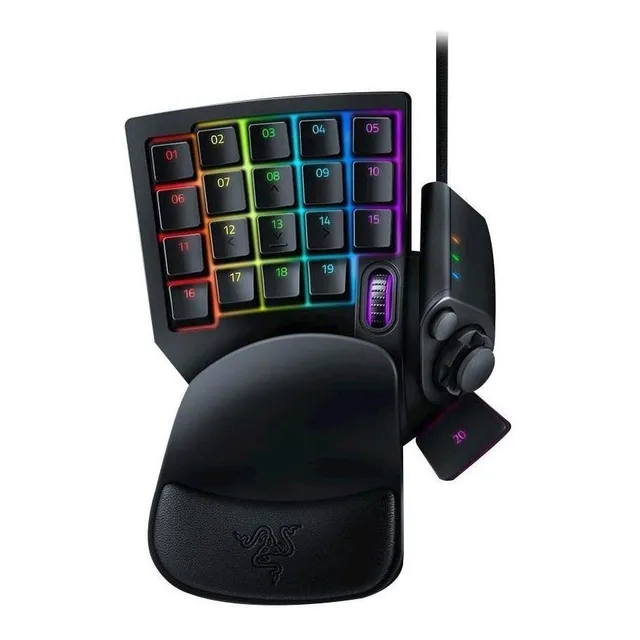 Teclado de una mano gamer Razer Membrana inglés US color negro con luz RGB