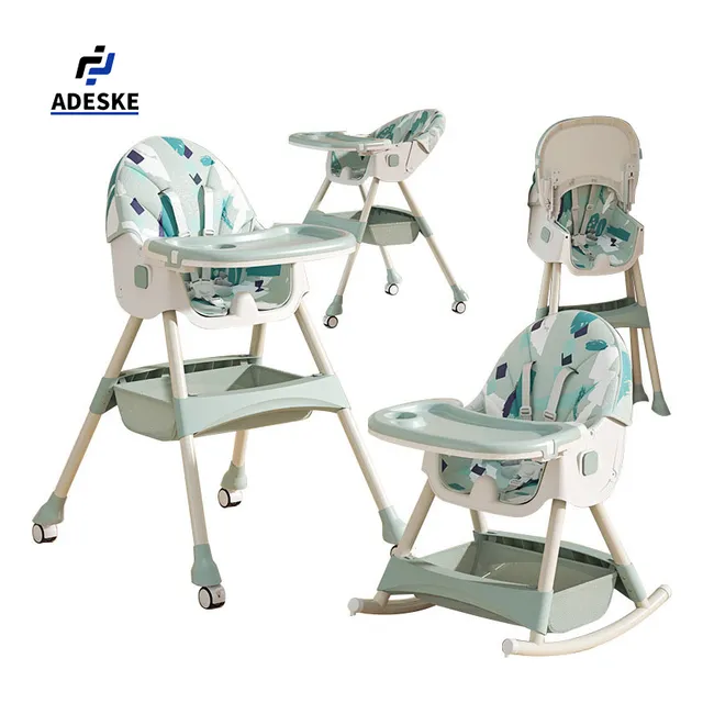 Adeske multiply silla periquera portatil de comer plegable blanco y verde