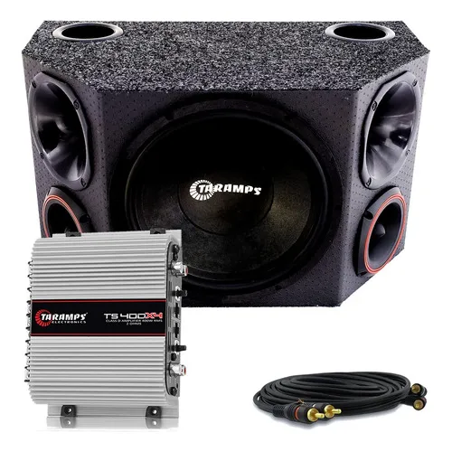 Caixa Som Trio Sub Taramps 12 Pol 300wrms + Modulo Taramps