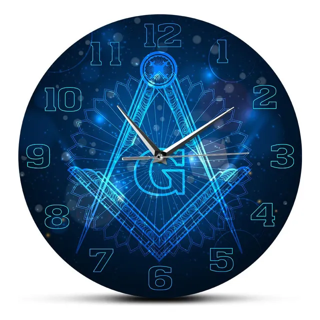 Reloj Pared Silencioso Logotipo Masonista Tictac Decoracion