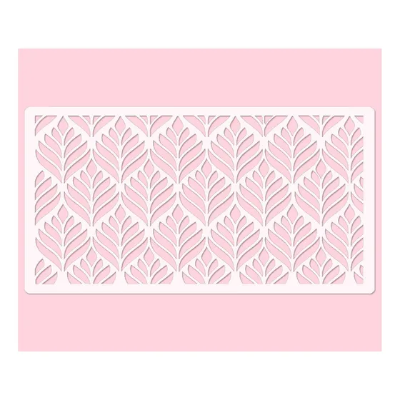 Stencil Para Torta Arabescos 1 Repostería Porcelana Cookies Color Blanco