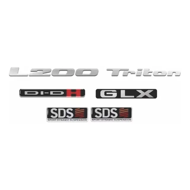 Emblemas L200 Triton 2008/2017 Glx Didh Sds 5 Pçs