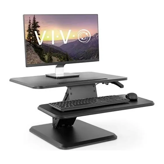 Vivo Negro Pequeño Altura De Pie Ajustable Mesa De Monitores