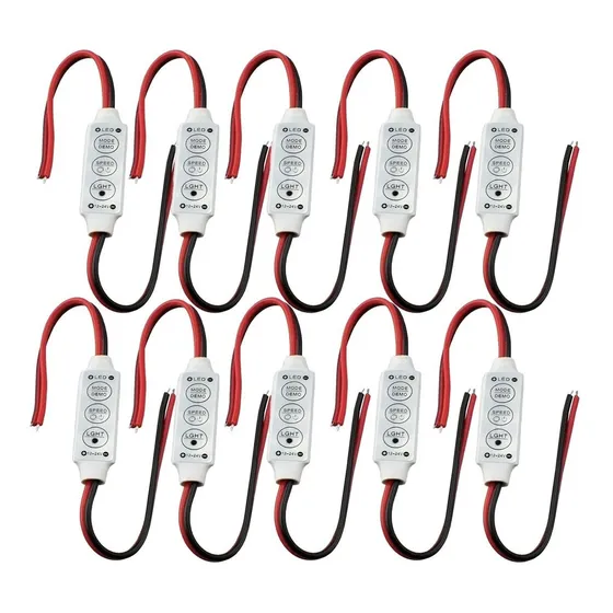 Dimmer Controlador Paquete 10 Pzas Tira Módulo Led Funciones