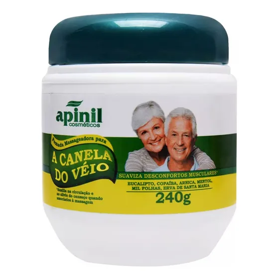 Pomada Massageadora A Canela Do Véio 6 Potes 240g Apinil