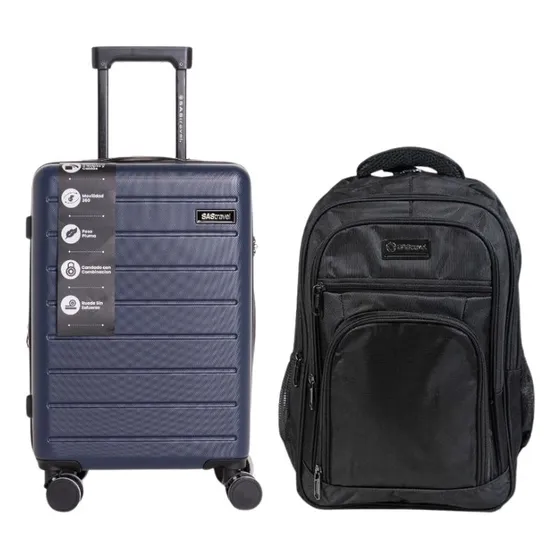 Combo Valija Chica Carry On + Mochila Porta Notebook 