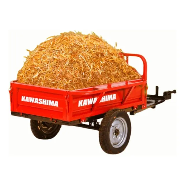 Kawashima TC 500-B Reboque agrícola de 500 kg com microtrator Vermelho/Preto