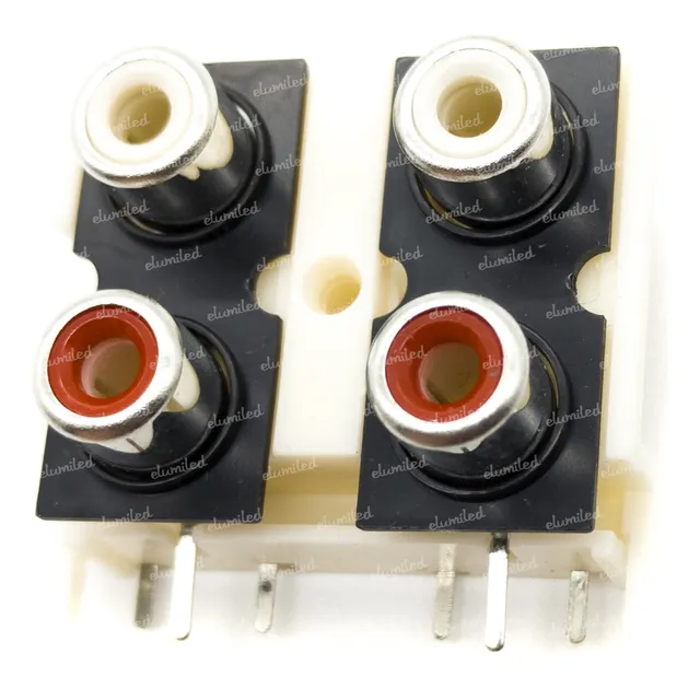 2 Conectores Jack Rca Hembra Doble Stereo Pcb Chasis