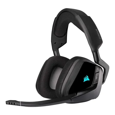 Auriculares gamer inalámbricos Corsair VOID RGB Elite Wireless CA-9011201-NA carbón con luz LED