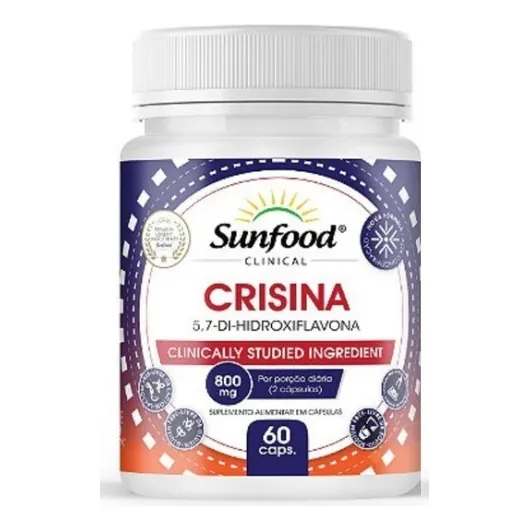 Suplementos Sunfood Crisina 60 Capsulas 800mg Chrysin Sabor Sem sabor
